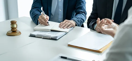 Two professionals reviewing documents for fast bail verification and approval in Cayce, SC